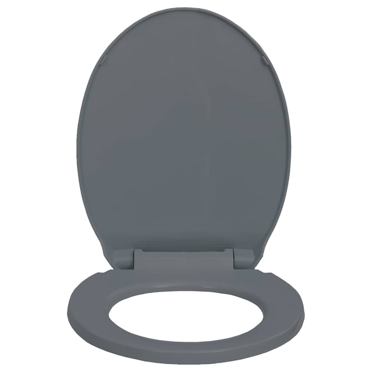 vidaXL Κάλυμμα Λεκάνης με Soft Close &amp; Quick Release Οβάλ Γκρι