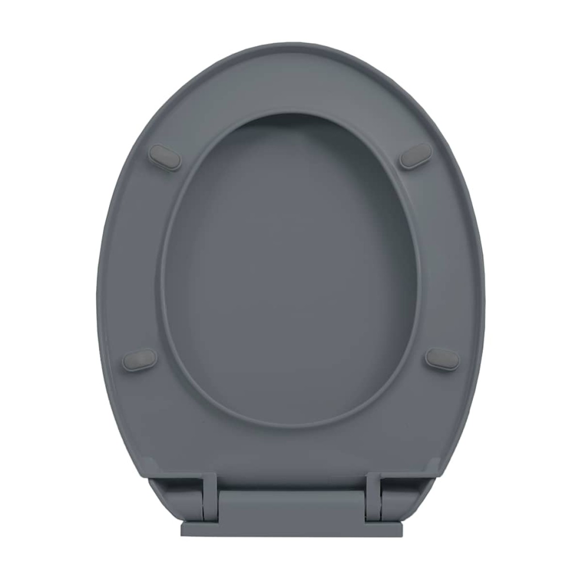 vidaXL Κάλυμμα Λεκάνης με Soft Close &amp; Quick Release Οβάλ Γκρι