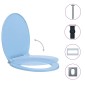vidaXL Κάλυμμα Λεκάνης με Soft Close &amp; Quick Release Οβάλ Μπλε