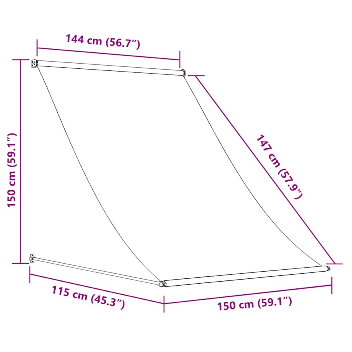 vidaXL Τέντα Συρόμενη Πορτοκαλί / Καφέ 150 x 150 εκ.