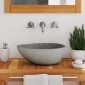 vidaXL Νιπτήρας River Stone Οβάλ 37-46 εκ.