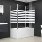 vidaXL Καμπίνα Μπανιέρας 120x68x130 εκ. Ψημένο Γυαλί Ριγέ