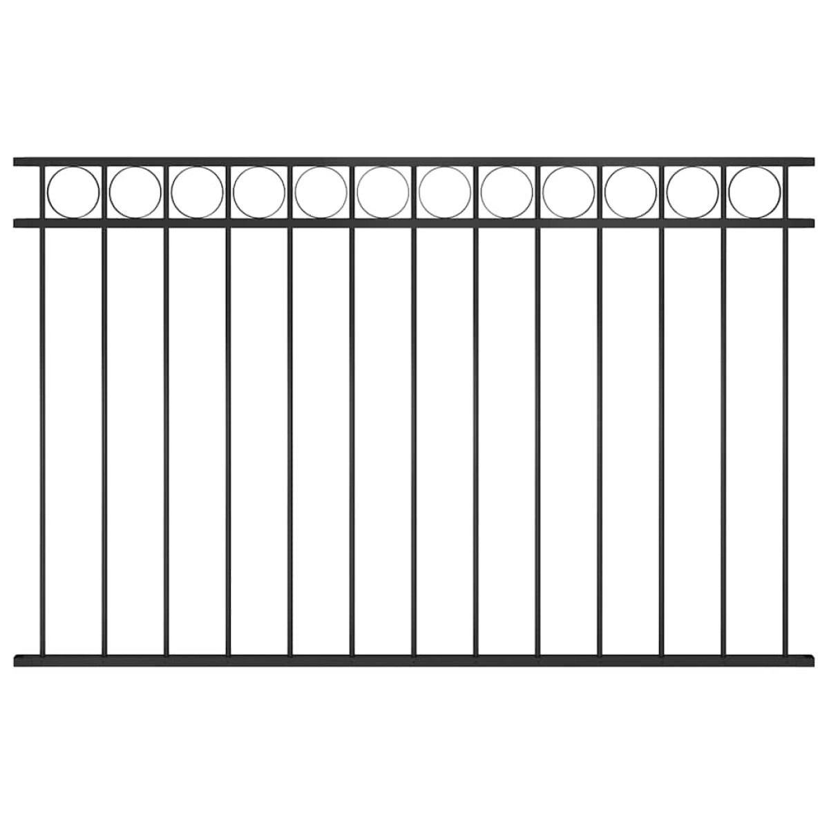 vidaXL Πάνελ Περίφραξης Μαύρο 1,7 x 1 μ. Ατσάλινο