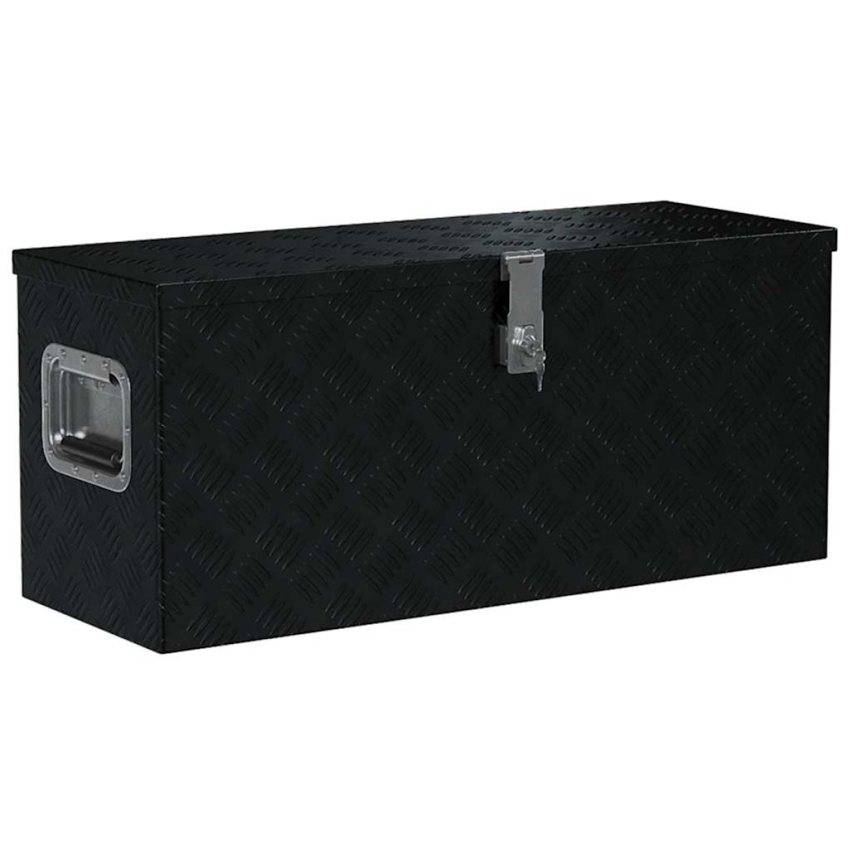 vidaXL Κουτί Αποθήκευσης Μαύρο 80 x 30 x 35 εκ. Αλουμινίου