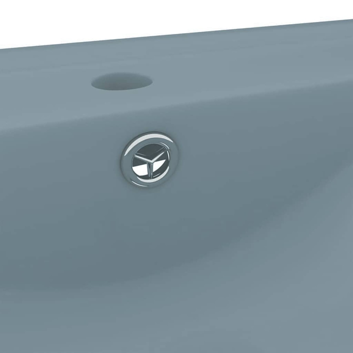 vidaXL Νιπτήρας με Οπή Βρύσης Γαλάζιο Ματ 60 x 46 εκ. Κεραμικός