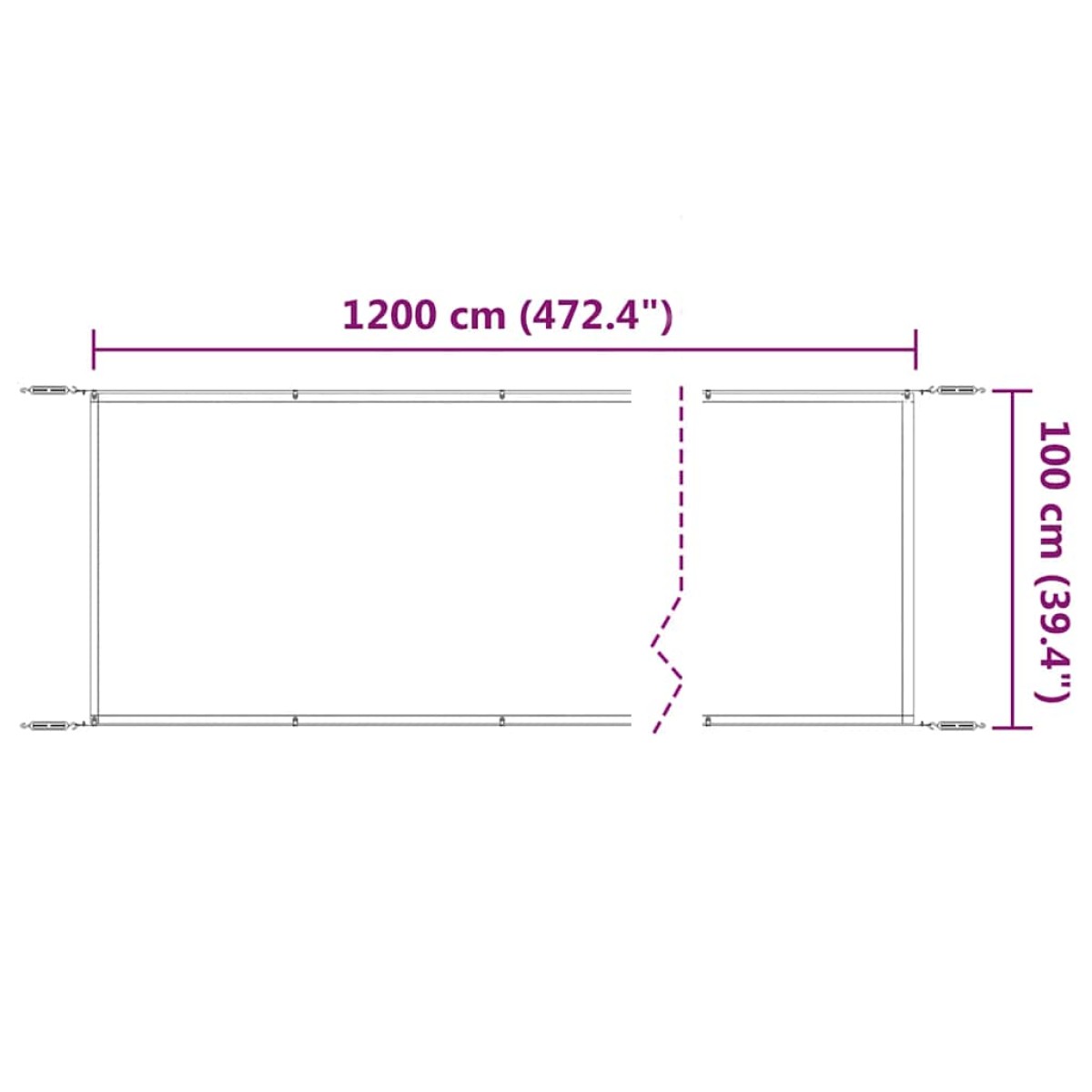 vidaXL Τέντα Κάθετη Ανοιχτό Πράσινο 100 x 1200 εκ. από Ύφασμα Oxford
