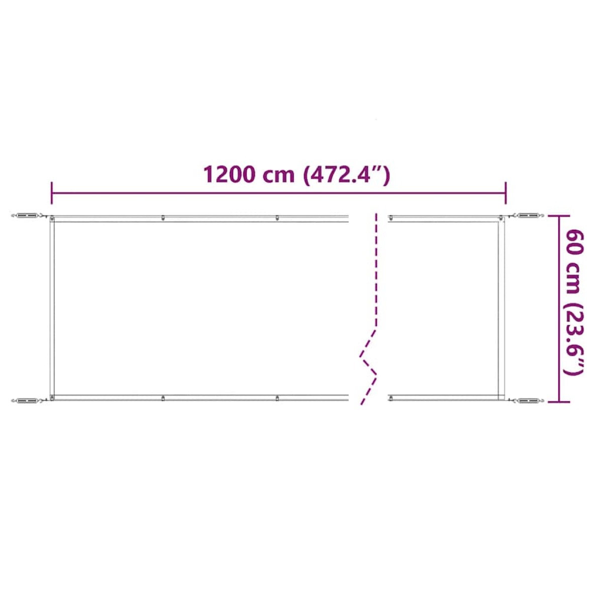 vidaXL Τέντα Κάθετη Taupe 60 x 1200 εκ. από Ύφασμα Oxford