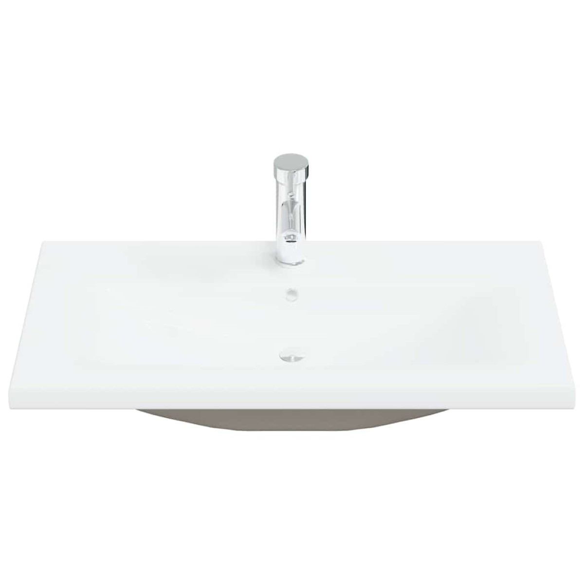 vidaXL Νιπτήρας Ένθετος Λευκός 81 x 39 x 18 εκ. Κεραμικός με Βρύση