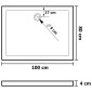 vidaXL Βάση Ντουζιέρας με Σχέδιο Τάπας Λευκή 80 x 100 x 4  εκ. από ABS