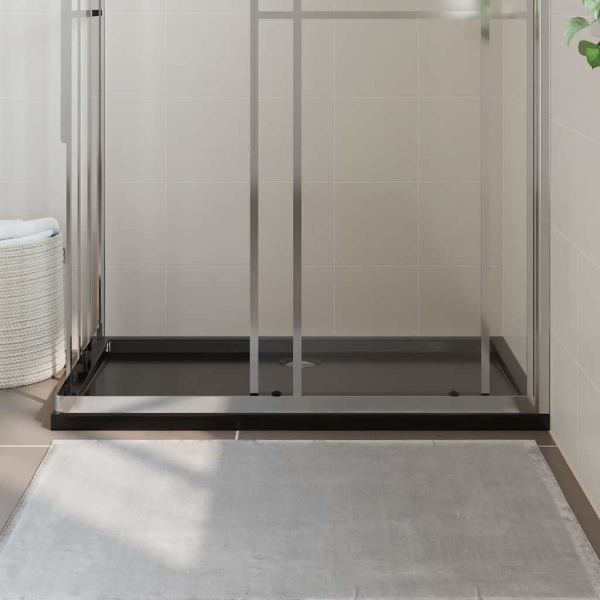vidaXL Βάση Ντουζιέρας Ορθογώνια Μαύρη 70 x 120 εκ. από ABS