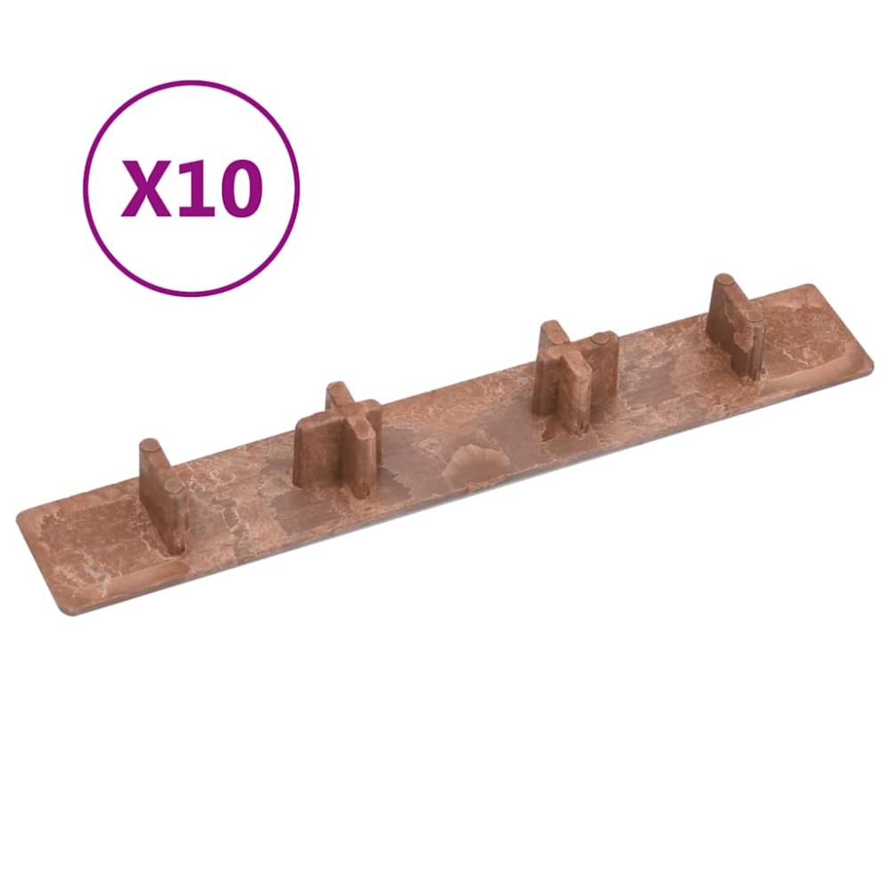 vidaXL Τερματικά Πώματα για Σανίδες Deck 10 τεμ. Καφέ Πλαστικά