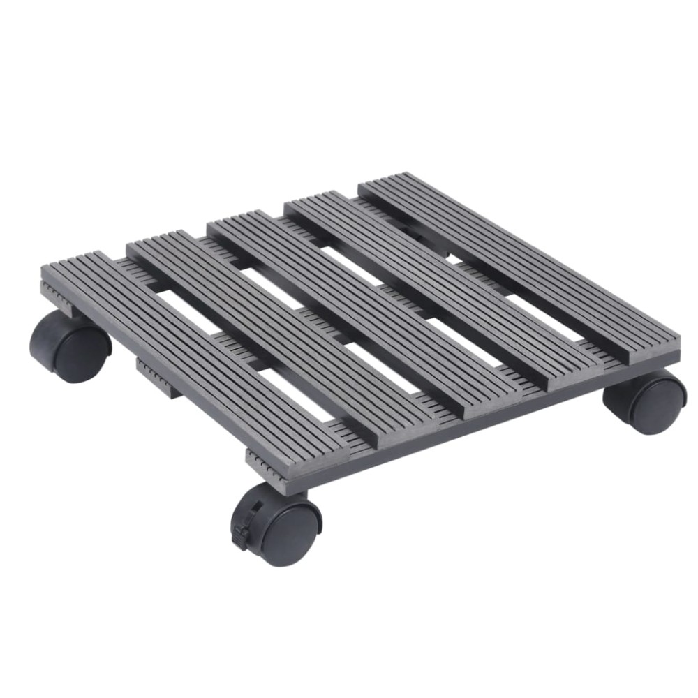 vidaXL Βάσεις για Γλάστρες με Ρόδες 2 τεμ. Γκρι 30x30x7,5 εκ. από WPC