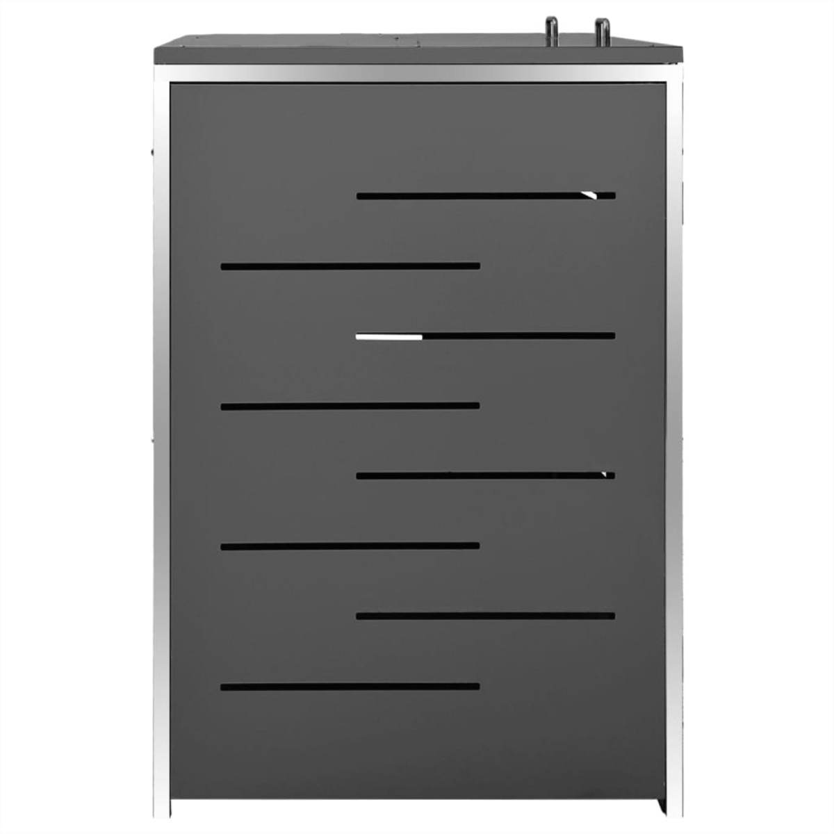 vidaXL Πλαίσιο Κάδου Απορρ. Διπλό με Ρόδες 138x77,5x115,5 εκ Αν. Ατσα.