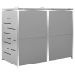 vidaXL Πλαίσιο Κάδων Απορρ. Διπλό με Ρόδες 138x77,5x115,5 εκ Αν. Ατσα.