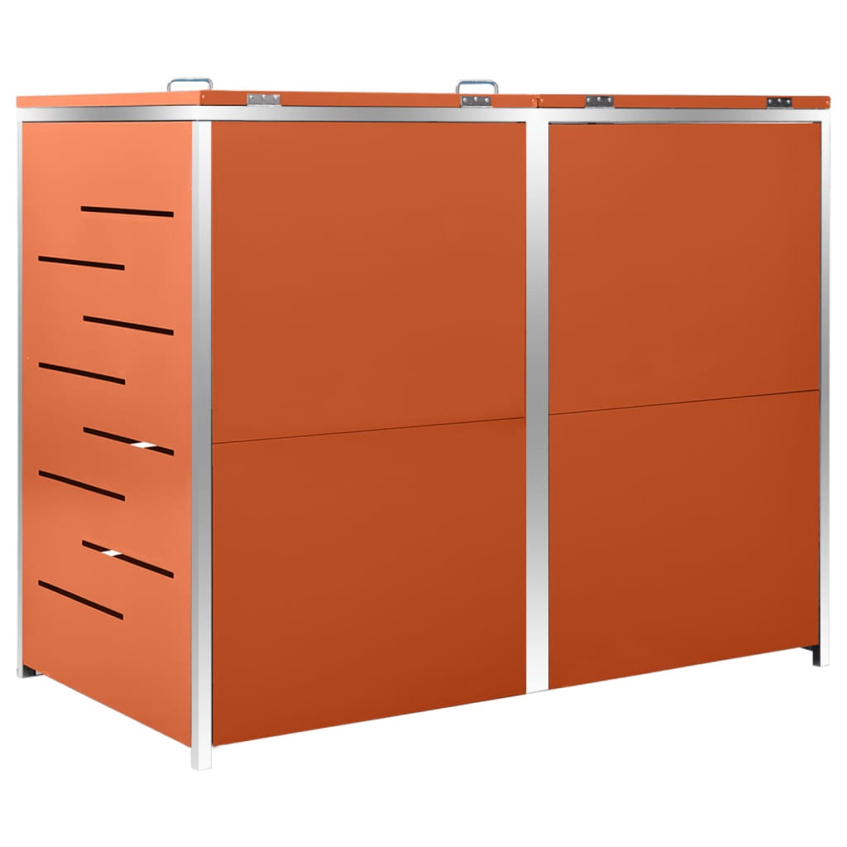 vidaXL Πλαίσιο Κάδων Απορρ. Διπλό με Ρόδες 138x77,5x115,5 εκ Αν. Ατσα.