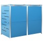 vidaXL Πλαίσιο Κάδων Απορρ. Διπλό με Ρόδες 138x77,5x115,5 εκ Αν. Ατσά.
