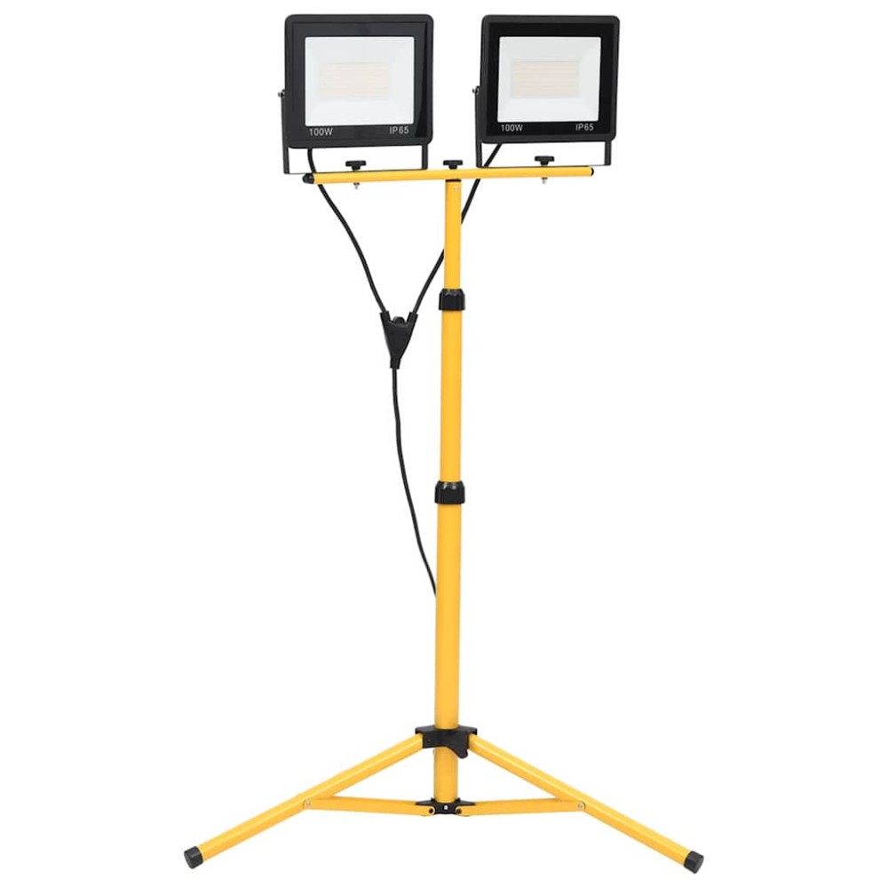 vidaXL Προβολέας LED με Τρίποδο Θερμό Λευκό 2 x 100 W