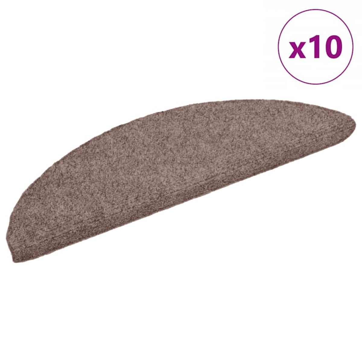 vidaXL Πατάκια Σκάλας Αυτοκόλλητα 10 τεμ. Καφέ 56x17x3 εκ Βελονιασμένα