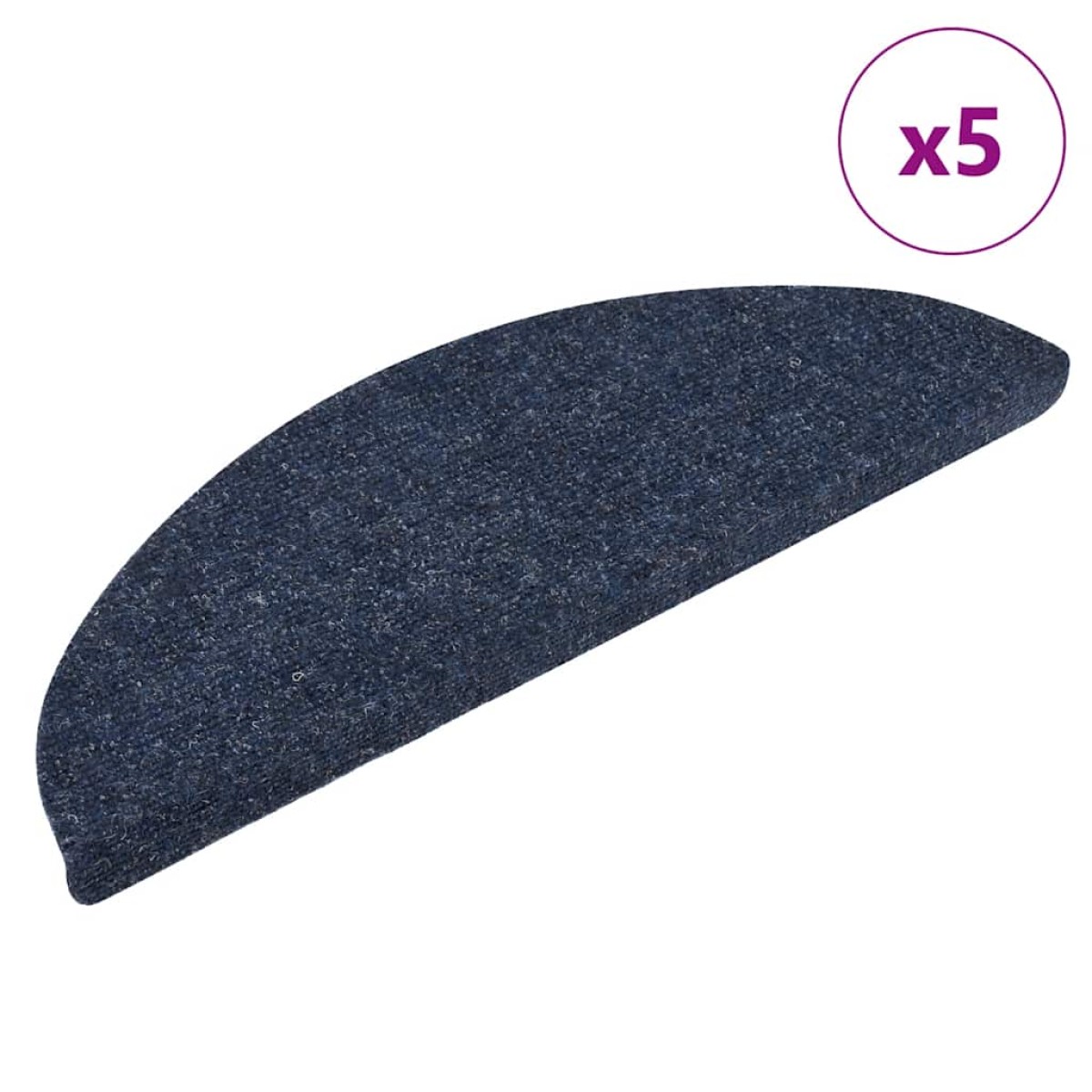 vidaXL Πατάκια Σκάλας Αυτοκόλλητα 5 τεμ. Μπλε 56x17x3 εκ. Βελονιασμένα