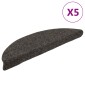 vidaXL Πατάκια Σκάλας Αυτοκόλ. 5 τεμ. Αν. Καφέ 56x17x3 εκ Βελονιασμένο