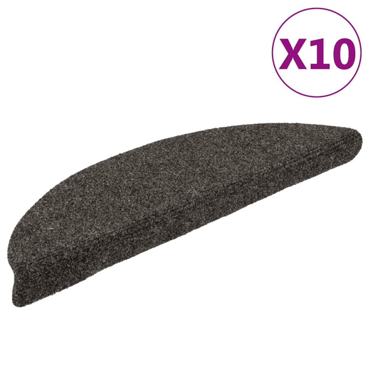 vidaXL Πατάκια Σκάλας Αυτοκόλ. 10 τεμ Αν. Καφέ 56x17x3 εκ Βελονιασμένο