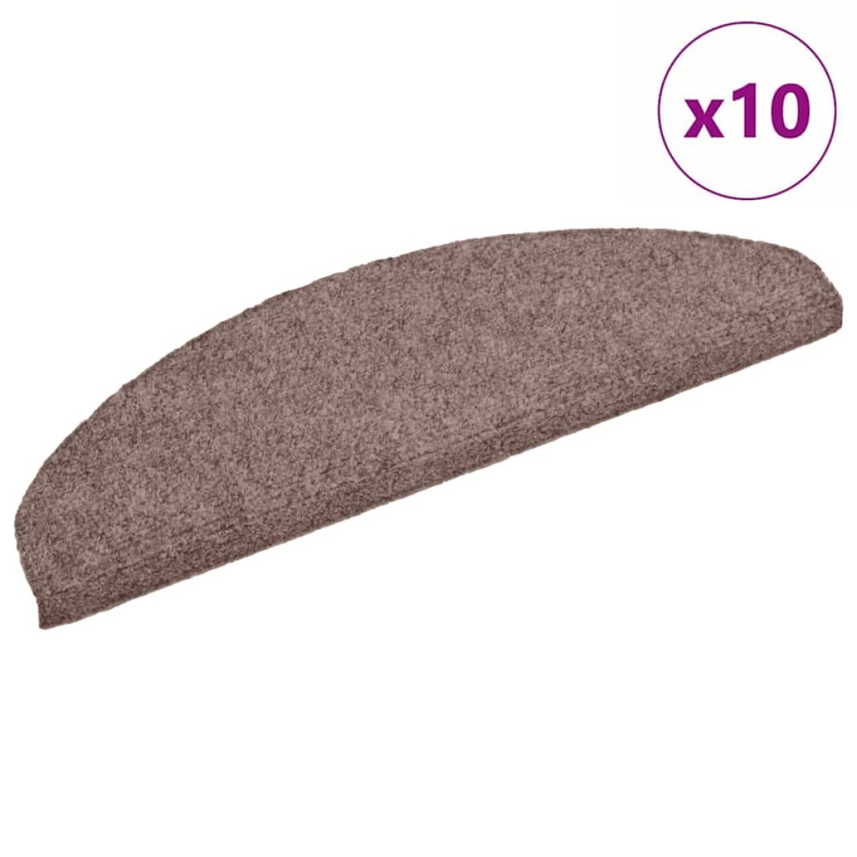 vidaXL Πατάκια Σκάλας Αυτοκόλλητα 10 τεμ Καφέ 65x21x4 εκ. Βελονιασμένα