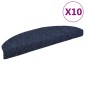 vidaXL Πατάκια Σκάλας Αυτοκόλ. 10 τεμ. Μπλε 65x21x4 εκ. Βελονιασμένα