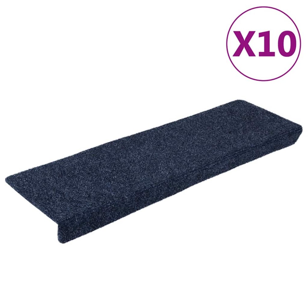 vidaXL Πατάκια Σκαλιών Αυτοκόλλητα 10 τεμ. Ανθρακί Ορθογώνια Άκρη 65x21x4 εκ.