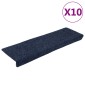 vidaXL Πατάκια Σκάλας 10 τεμ. Ανθρακί 65x21x4 εκ. Βελονιασμένα