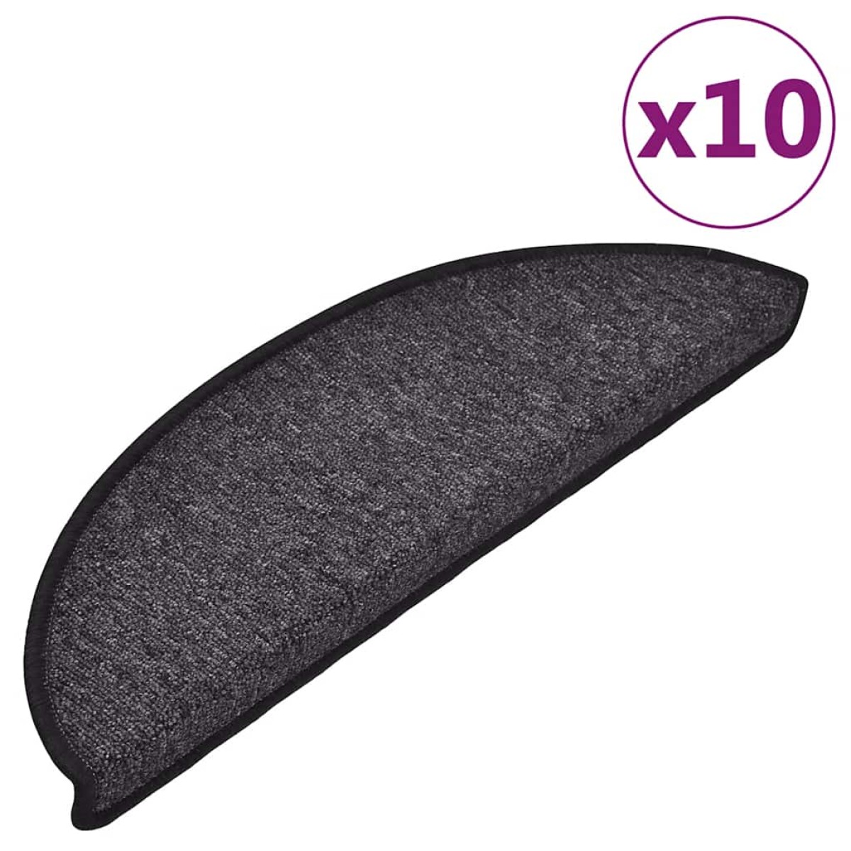 vidaXL Πατάκια Σκάλας 10 τεμ. Ανθρακί 56x17x3 εκ.