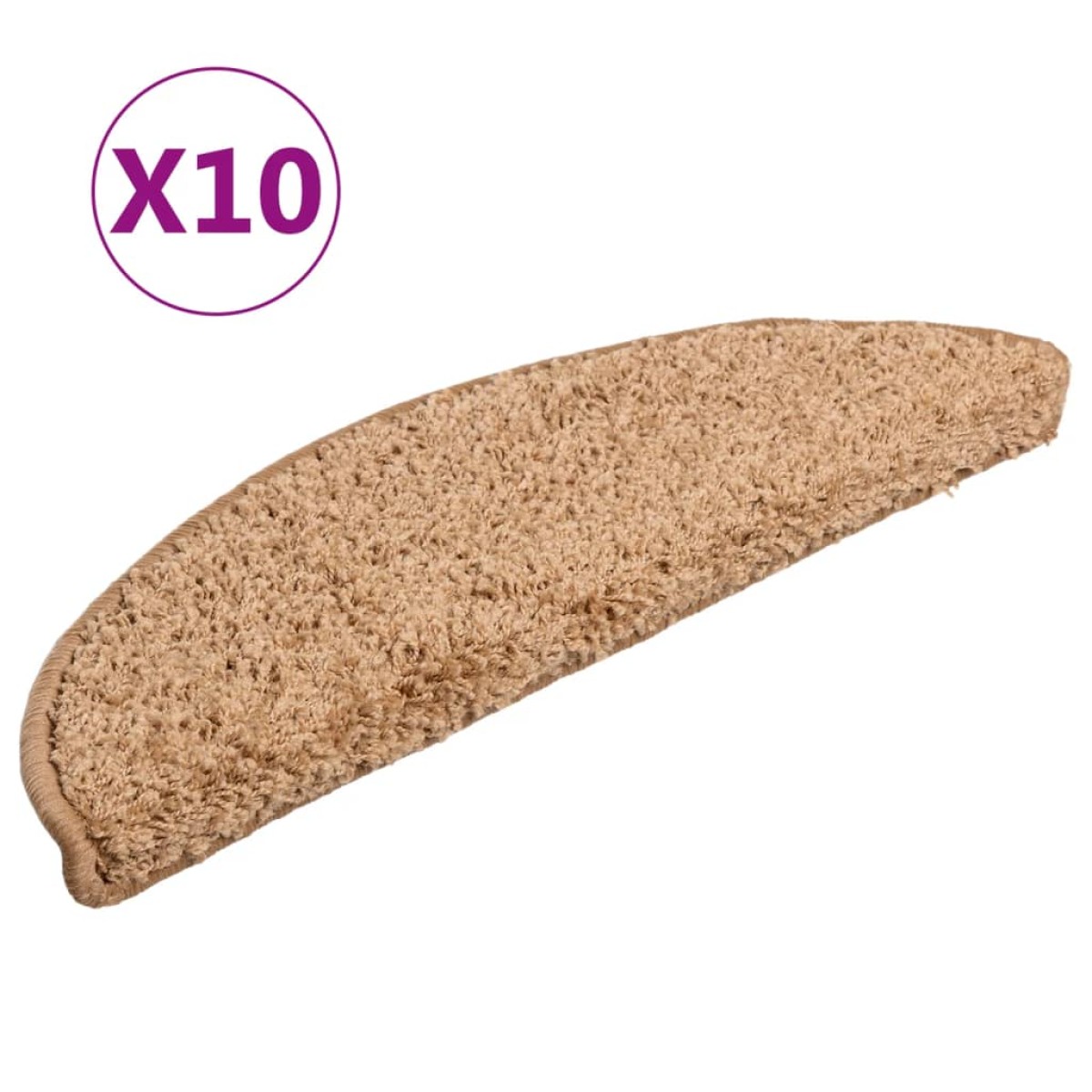 vidaXL Πατάκια Σκάλας 10 τεμ. Μπεζ 56 x 17 x 3 εκ.