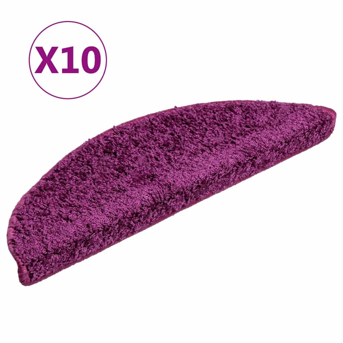 vidaXL Πατάκια Σκάλας 10 τεμ. Βιολετί 56 x 17 x 3 εκ.