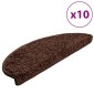vidaXL Πατάκια Σκάλας 10 τεμ. Καφέ 65 x 21 x 4 εκ.