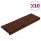 vidaXL Πατάκια Σκάλας 10 τεμ. Καφέ 65x21x4 εκ.