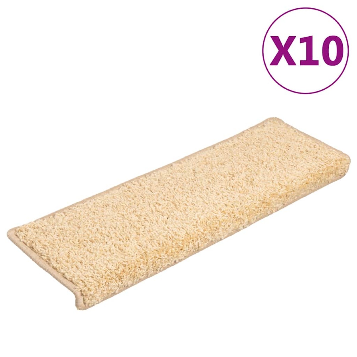 vidaXL Πατάκια Σκάλας 10 τεμ. Καφέ 65 x 21 x 4 εκ.