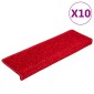vidaXL Πατάκια Σκάλας 10 τεμ. Κόκκινα 65 x 21 x 4 εκ.