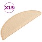 vidaXL Πατάκια Σκάλας Μοκέτα 15 τεμ. Κρεμ 56 x 17 x 3 εκ.