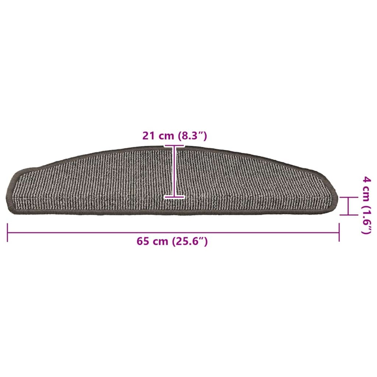 vidaXL Πατάκια Σκάλας Μοκέτα 15 τεμ. Γκρι 65 x 21 x 4 εκ.