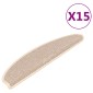 vidaXL Πατάκια Σκάλας Μοκέτα 15 τεμ. Λευκά / Καφέ 65 x 21 x 4 εκ.