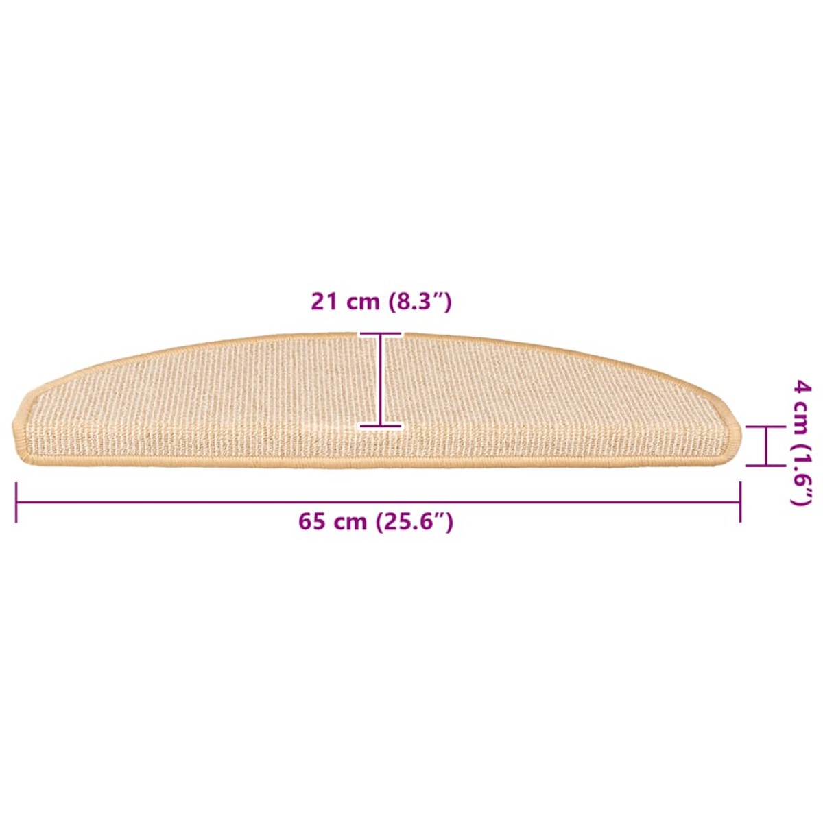 vidaXL Πατάκια Σκάλας Μοκέτα 15 τεμ. Κρεμ 65 x 21 x 4 εκ.