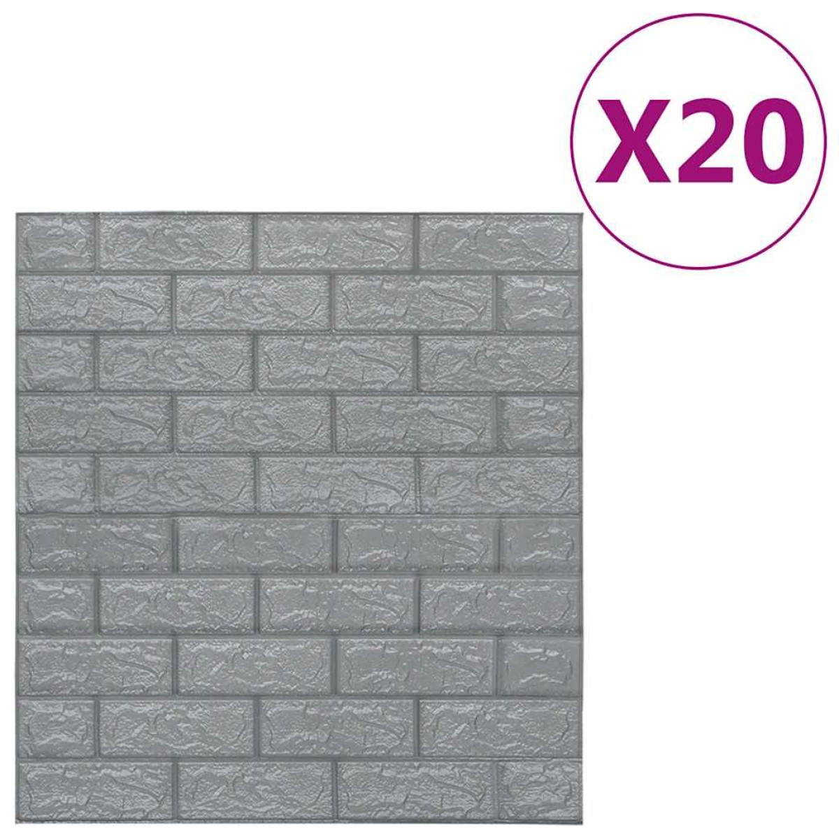 vidaXL 3D Τούβλα Ταπετσαρίας Αυτοκόλλητα Ανθρακί 20 τεμ.