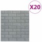 vidaXL 3D Τούβλα Ταπετσαρίας Αυτοκόλλητα Ανθρακί 20 τεμ.
