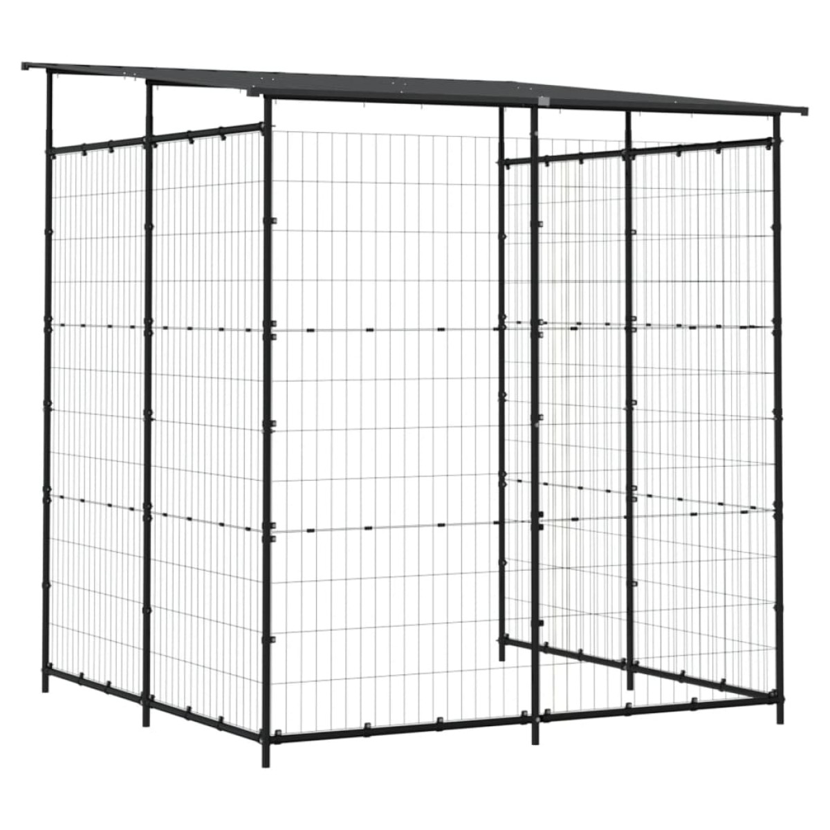 vidaXL Αποθήκη Ποδηλάτων Μαύρη 190 x 190 x 222 εκ. Ατσάλινη