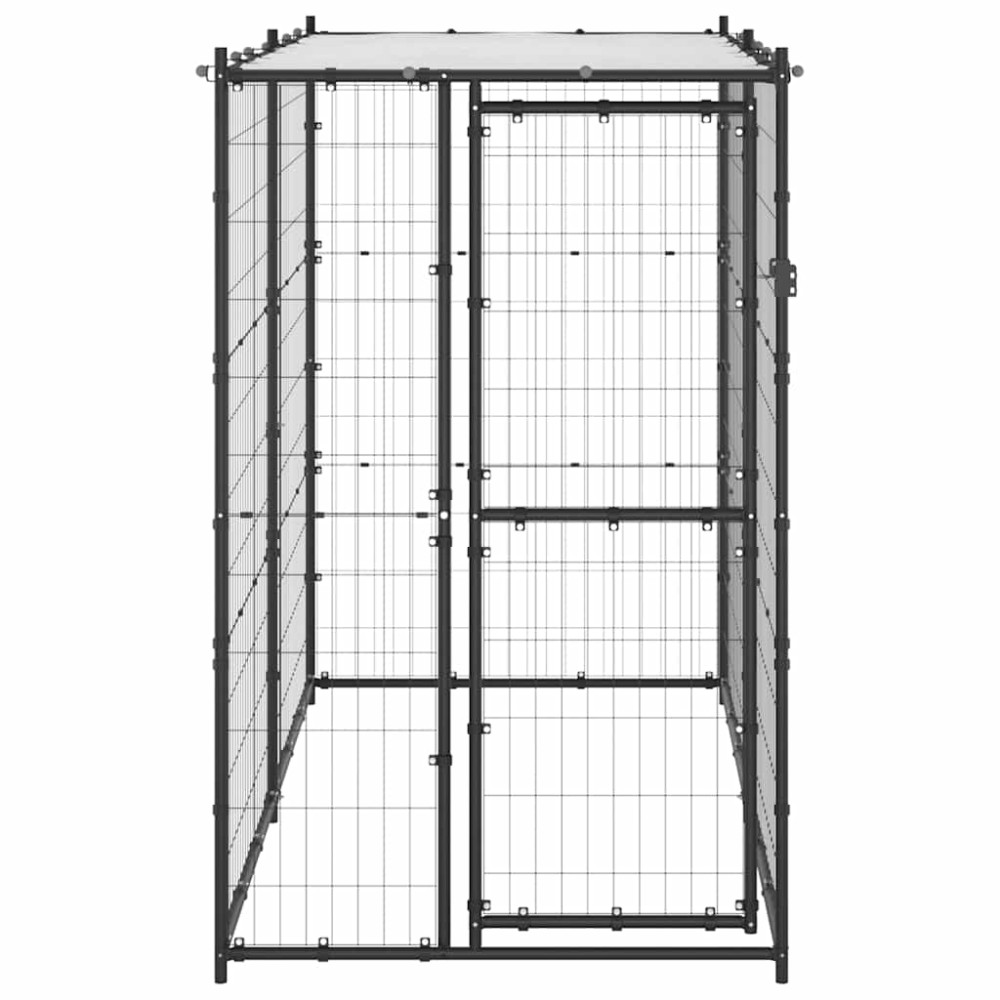 vidaXL Κλουβί Σκύλου Εξ. Χώρου Ατσάλι 110 x 220 x 180 εκ. με Στέγαστρο