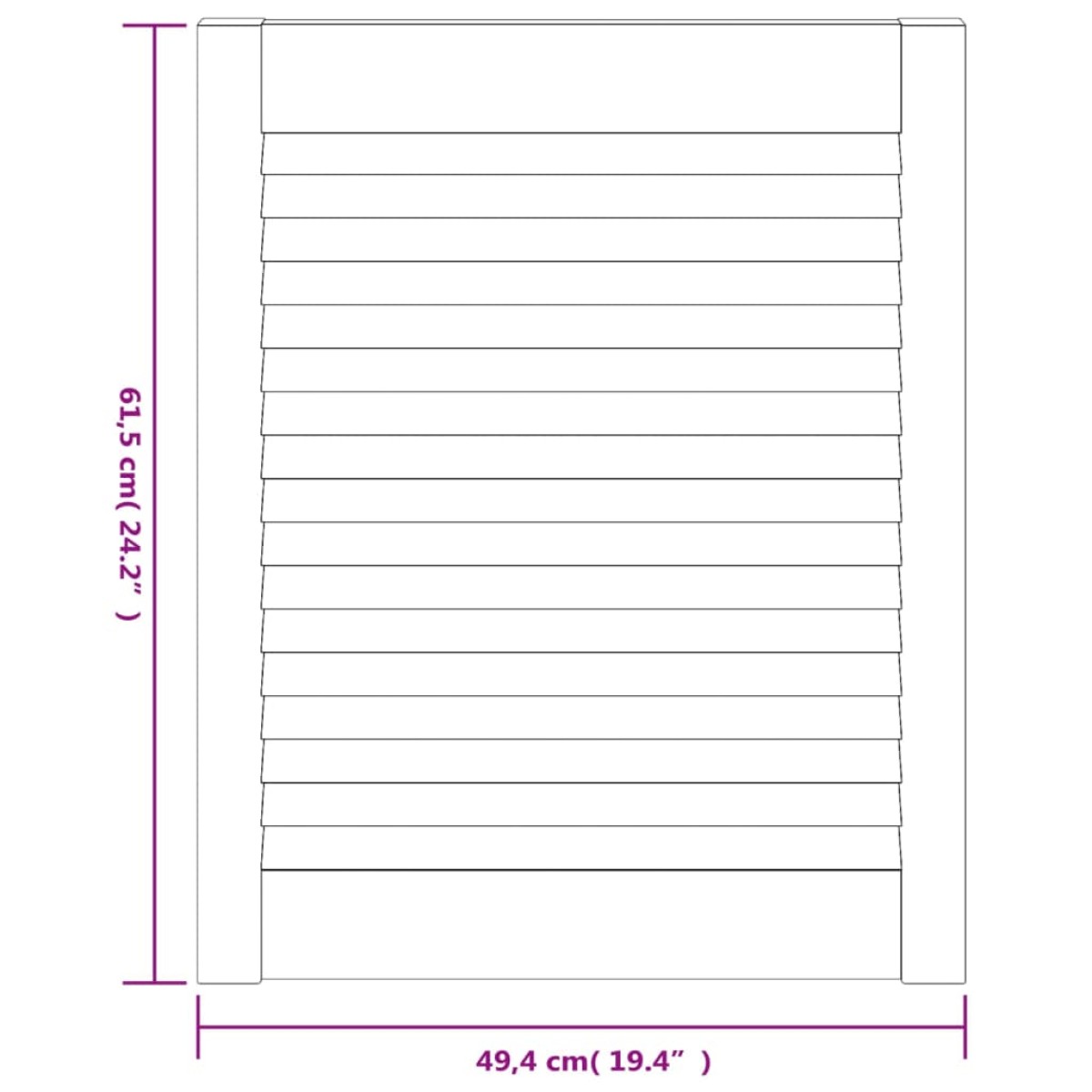 vidaXL Πορτάκια με Περσίδες 4 Τεμ. 61,5x49,4 εκ. από Μασίφ Ξύλο Πεύκου