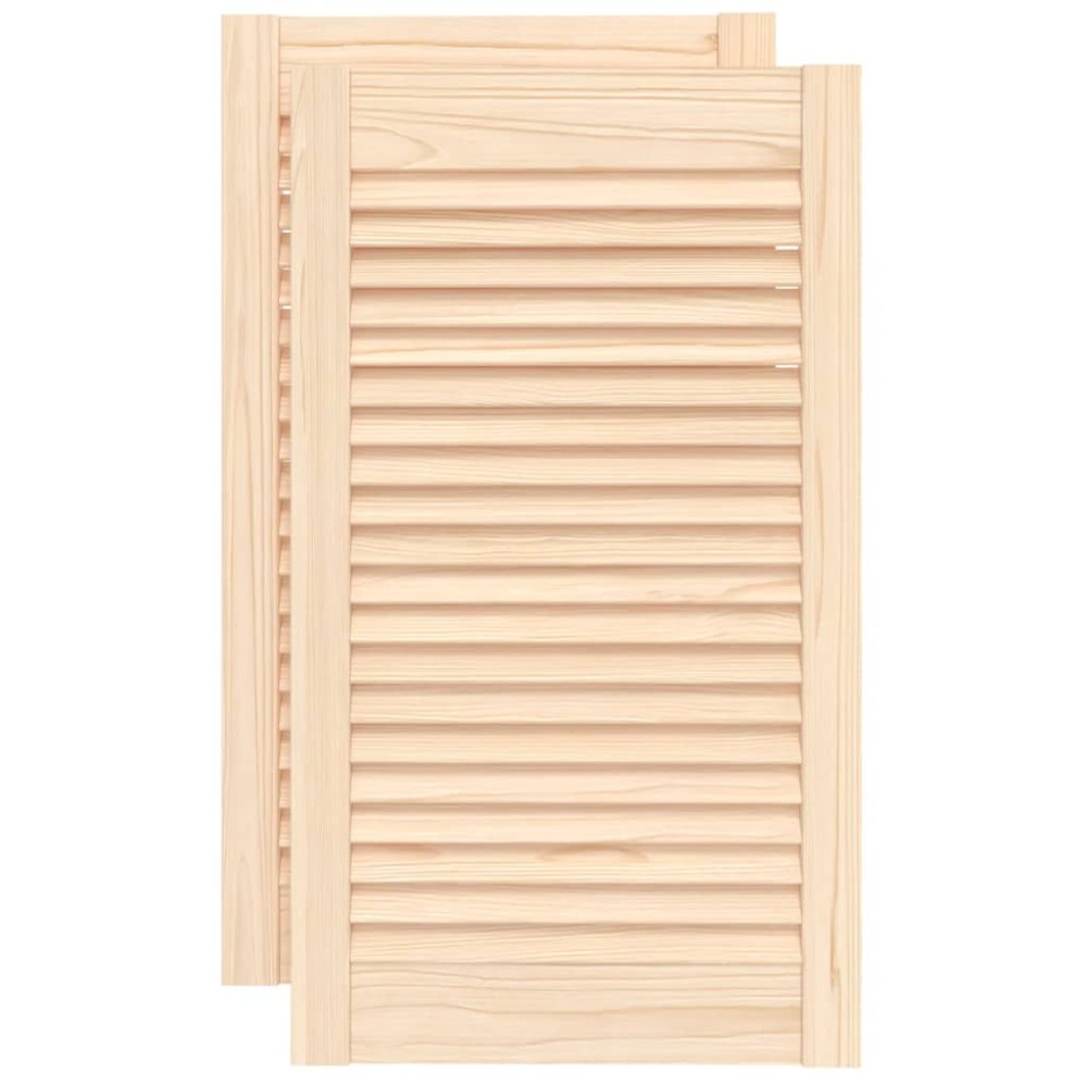 vidaXL Πορτάκια με Περσίδες 2 Τεμ. 69x39,4 εκ. από Μασίφ Ξύλο Πεύκου