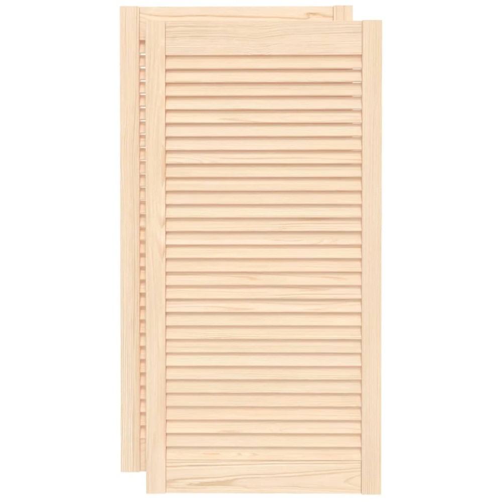 vidaXL Πορτάκια με Περσίδες 2 Τεμ. 99,3x49,4 εκ. από Μασίφ Ξύλο Πεύκου