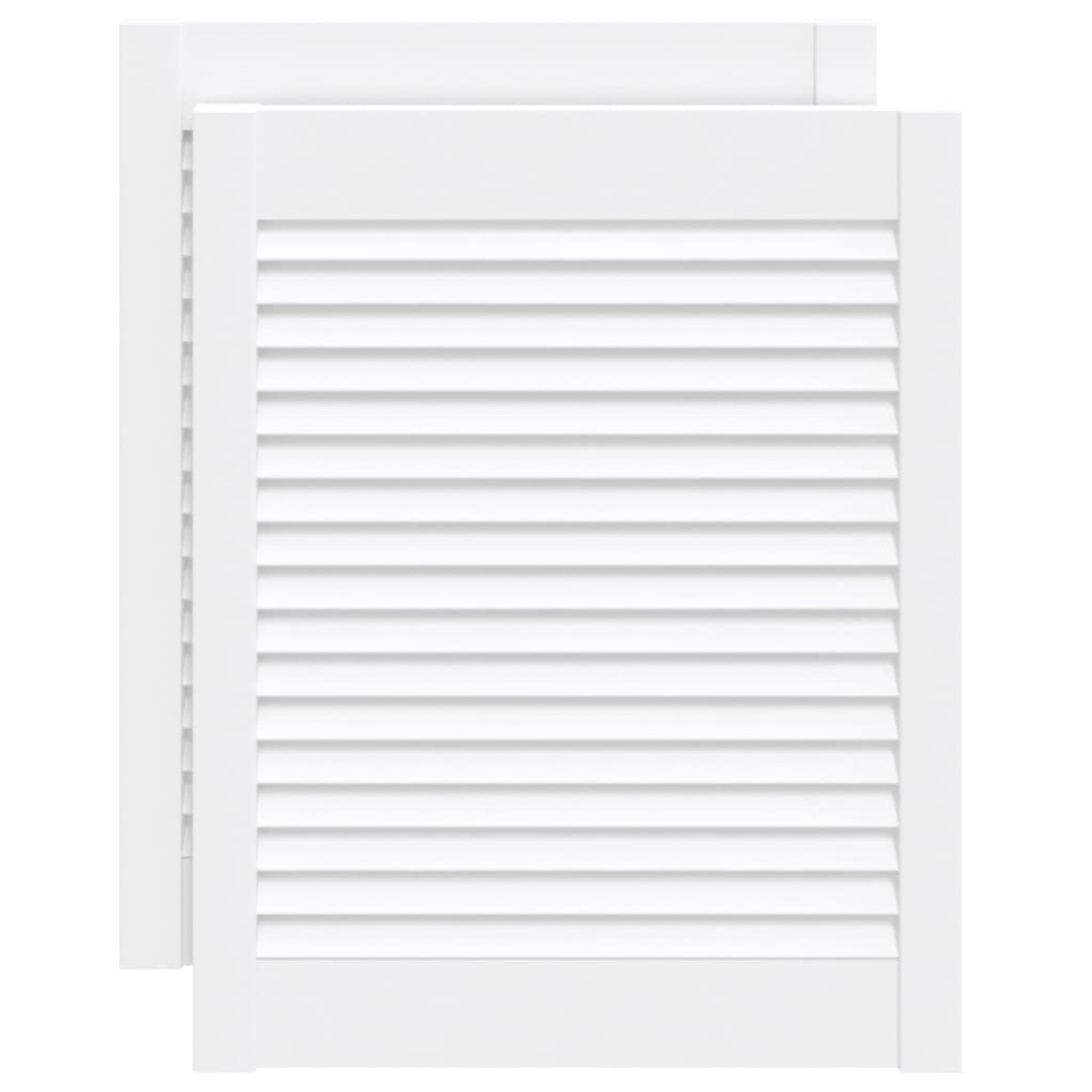 vidaXL Πορτάκια με Περσίδες 2 Τεμ. Λευκά 61,5x49,4εκ Μασίφ Ξύλο Πεύκου