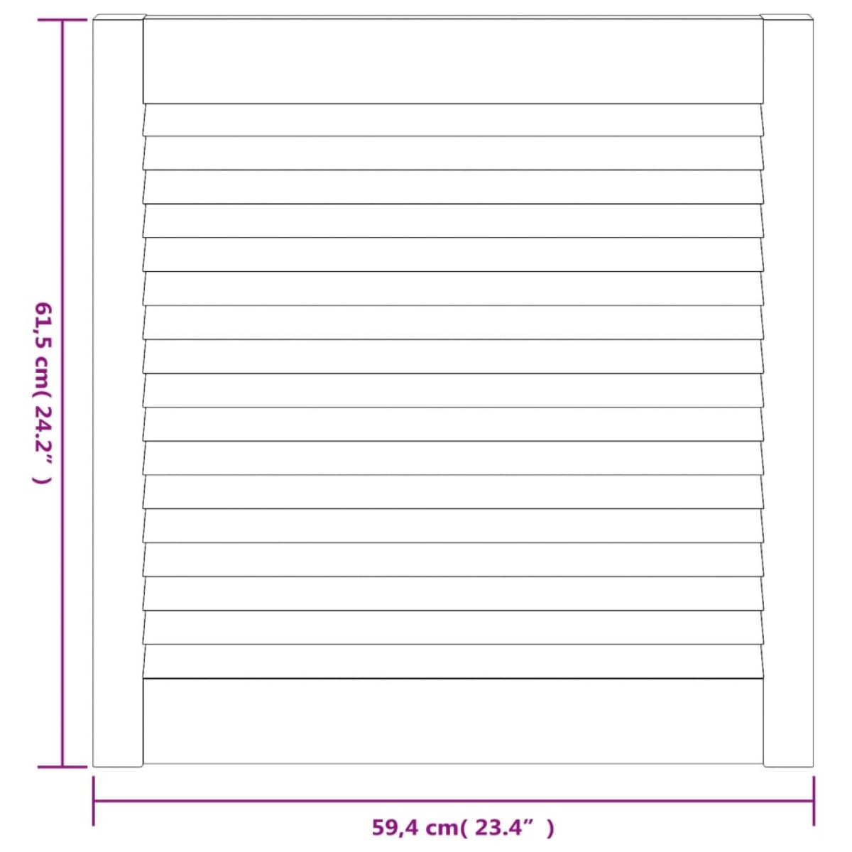 vidaXL Πορτάκια με Περσίδες 2 Τεμ. Λευκά 61,5x59,4εκ Μασίφ Ξύλο Πεύκου