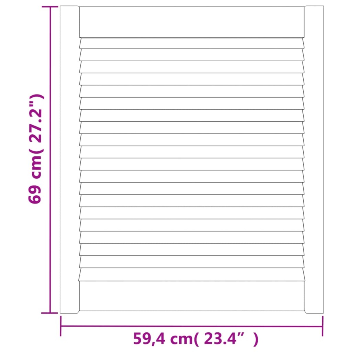 vidaXL Πορτάκια με Περσίδες 2 Τεμ. Λευκά 69x59,4εκ Μασίφ Ξύλο Πεύκου